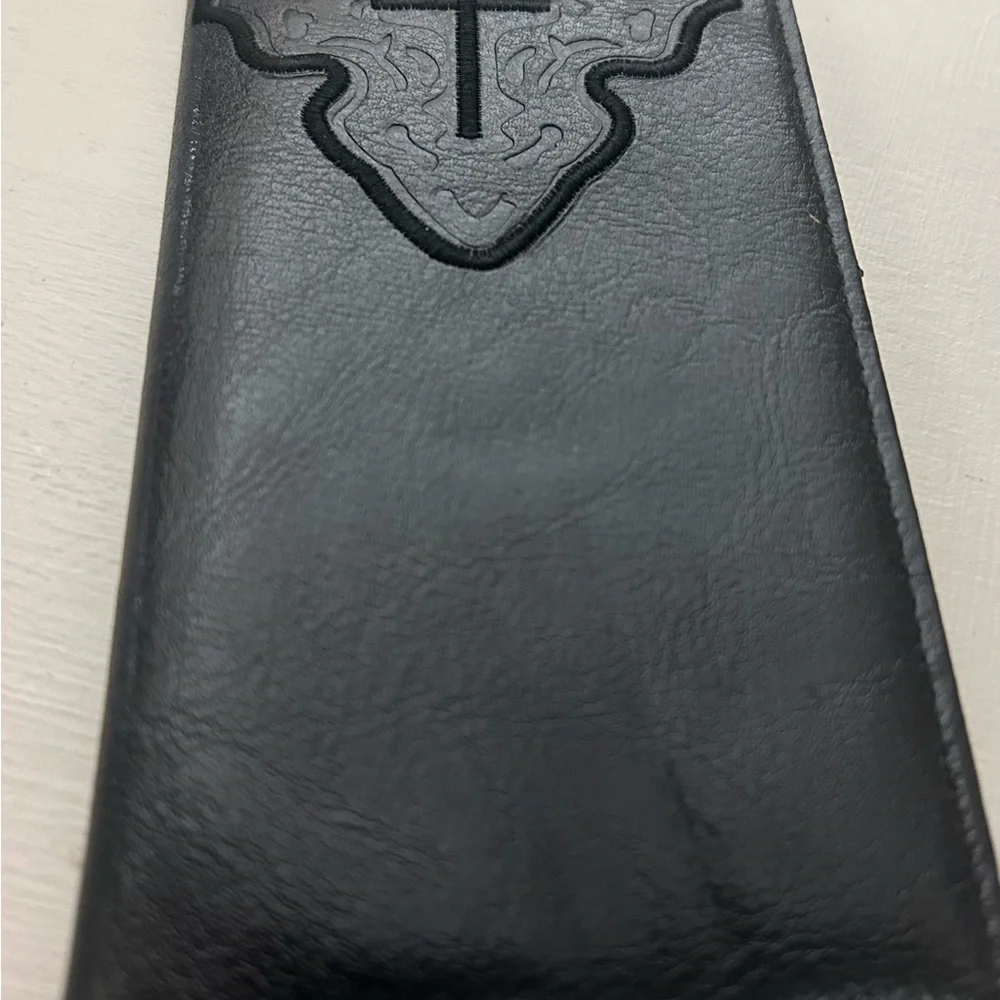 Western Embossed Black Leather Card Holder/wallet-excellent shape!